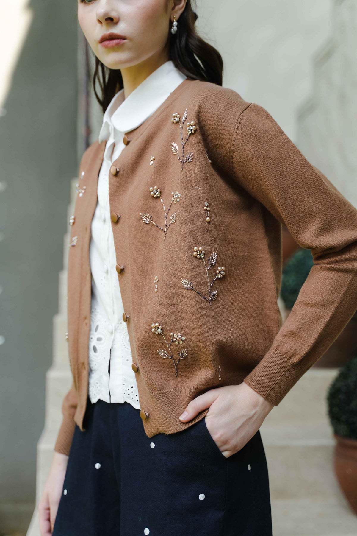 CORALIE BEADED CARDIGAN