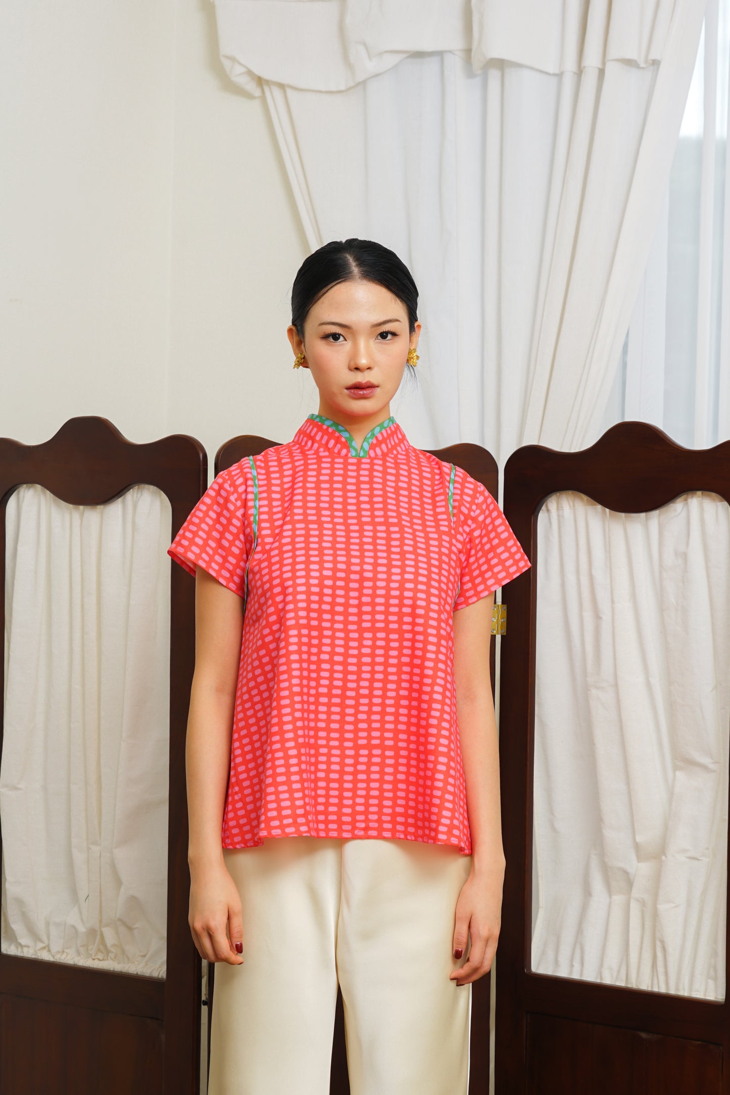 NUAN QIPAO CORAL RED (PRE-ORDER)