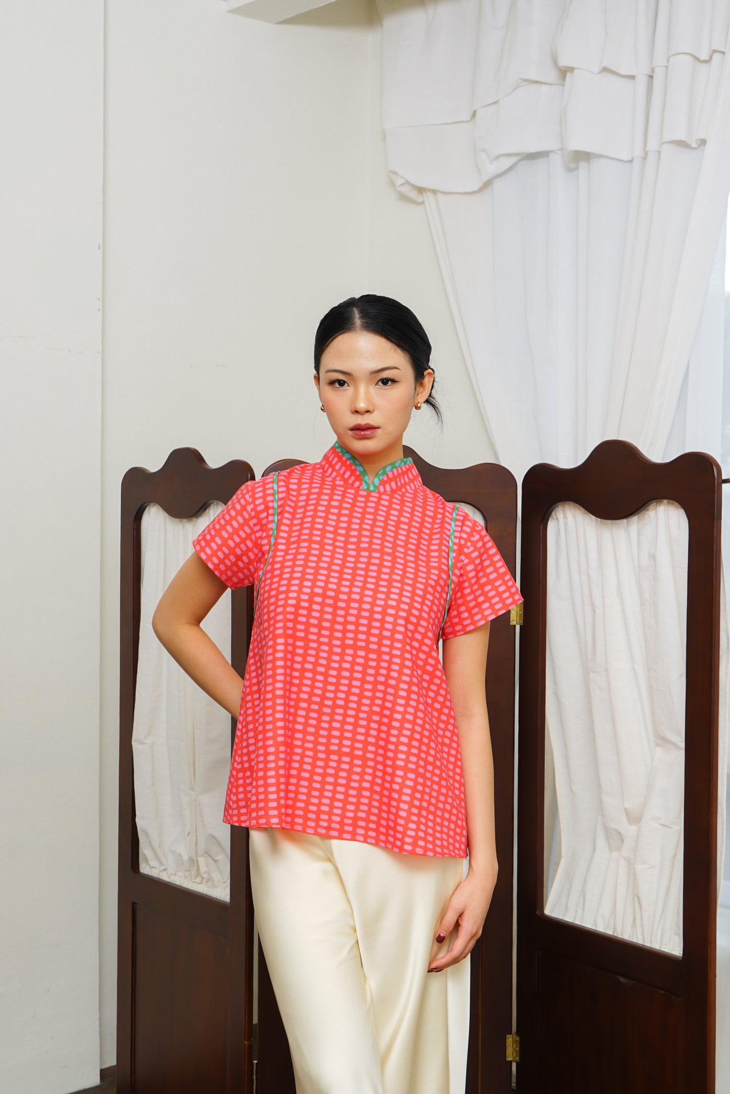 NUAN QIPAO CORAL RED (PRE-ORDER)