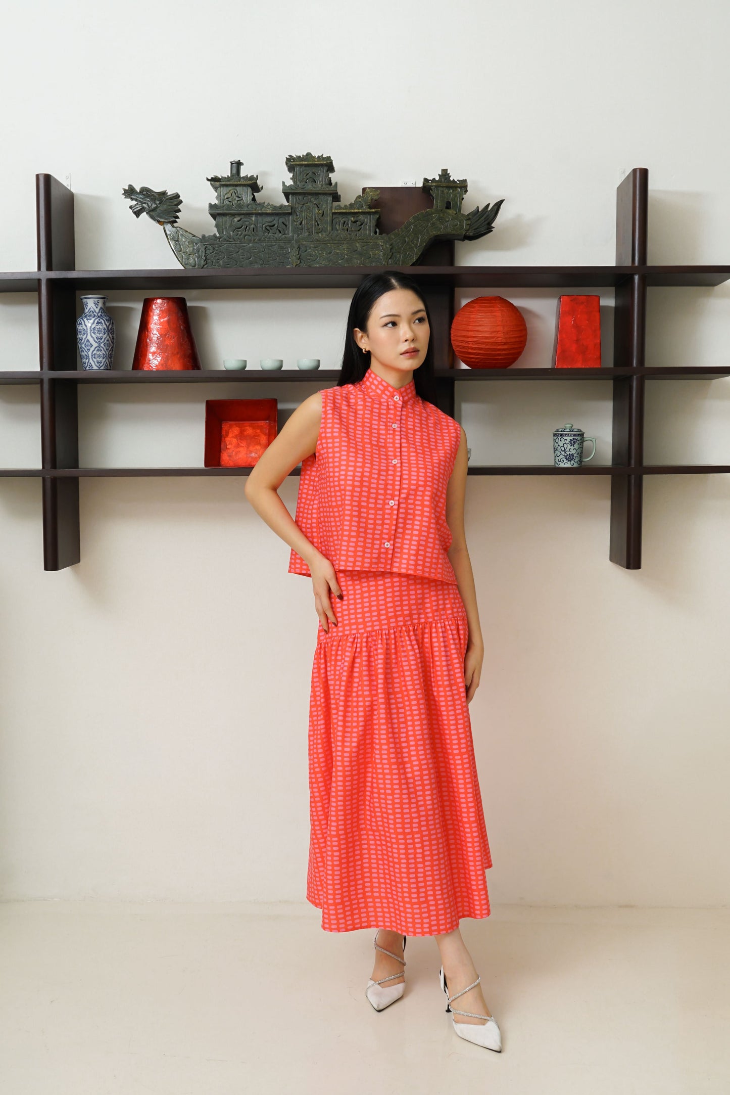 XIA QIPAO CORAL RED (PRE-ORDER)