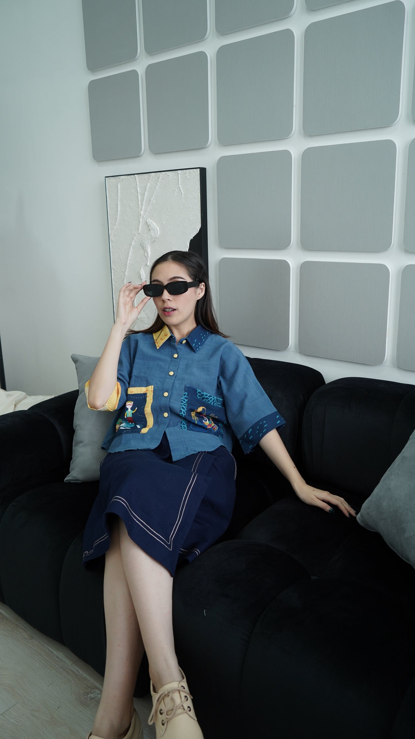 PLESIRAN SHIRT DENIM BLUE