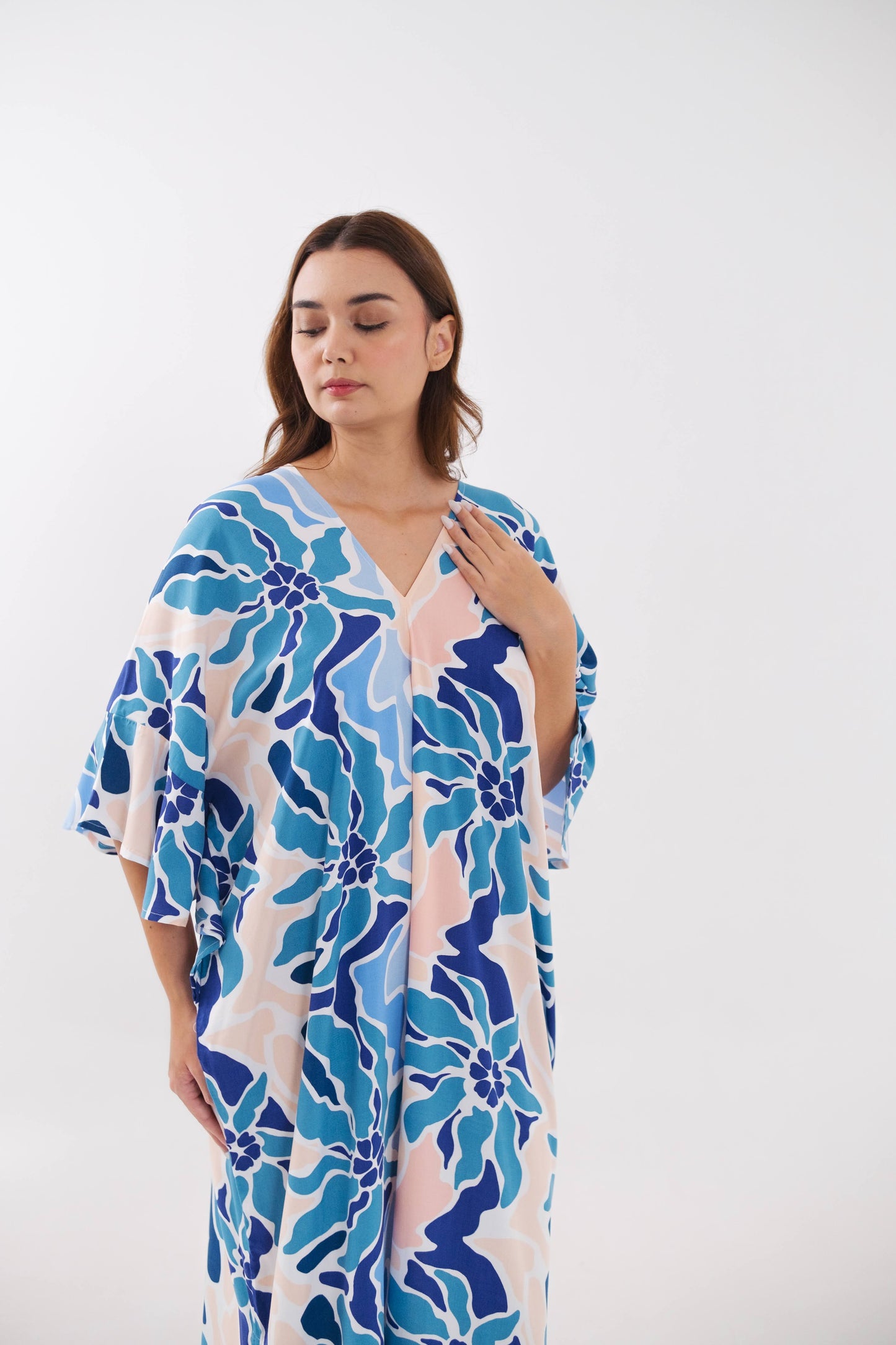NIRVANA KAFTAN AQUA PETAL