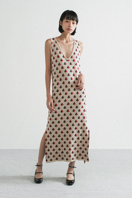Amalie Knit Dress in Cream Clubs