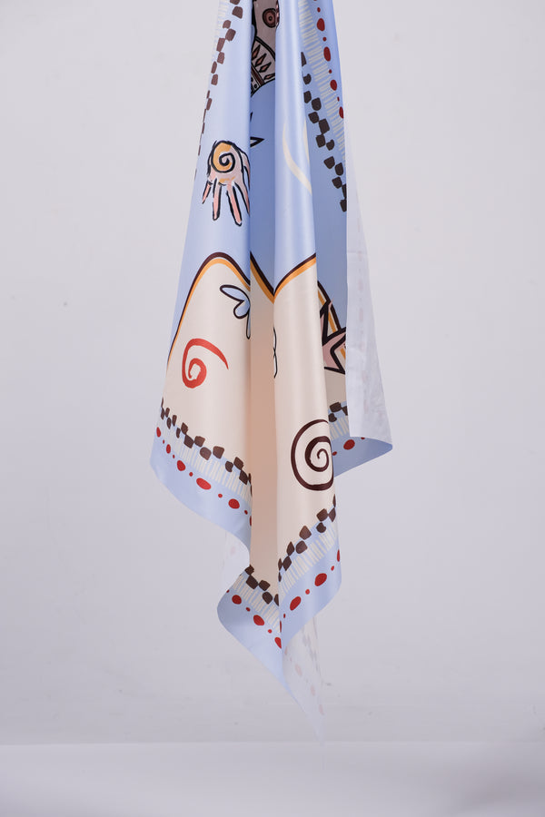 HERA SCARF IN BLUE FOG