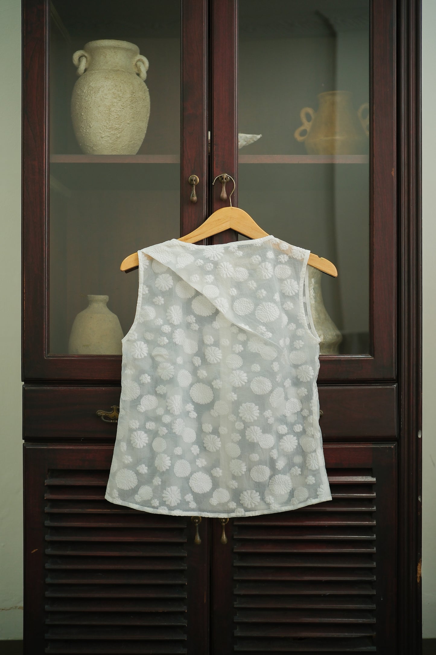 REEF CORAL ORGANZA TOP