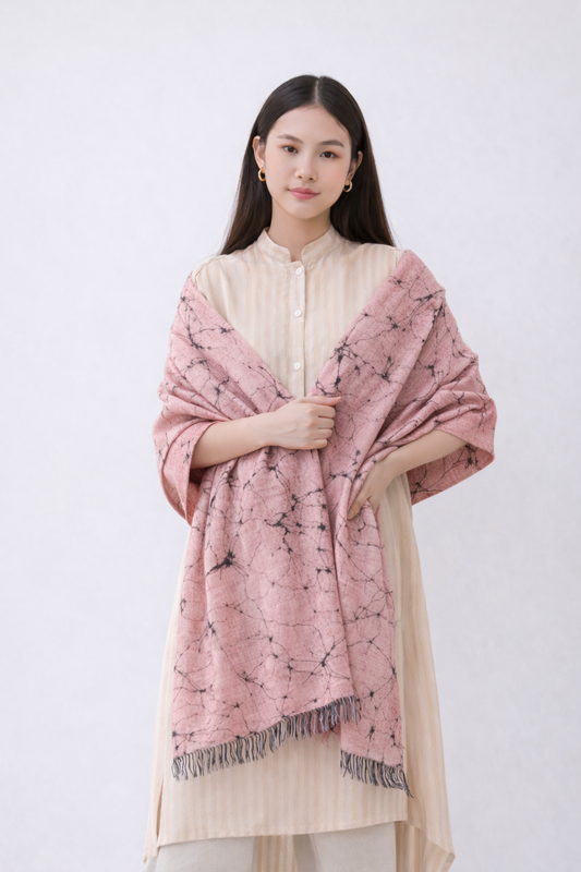 HANDWOVEN HARMONY PINK SCARF LARGE