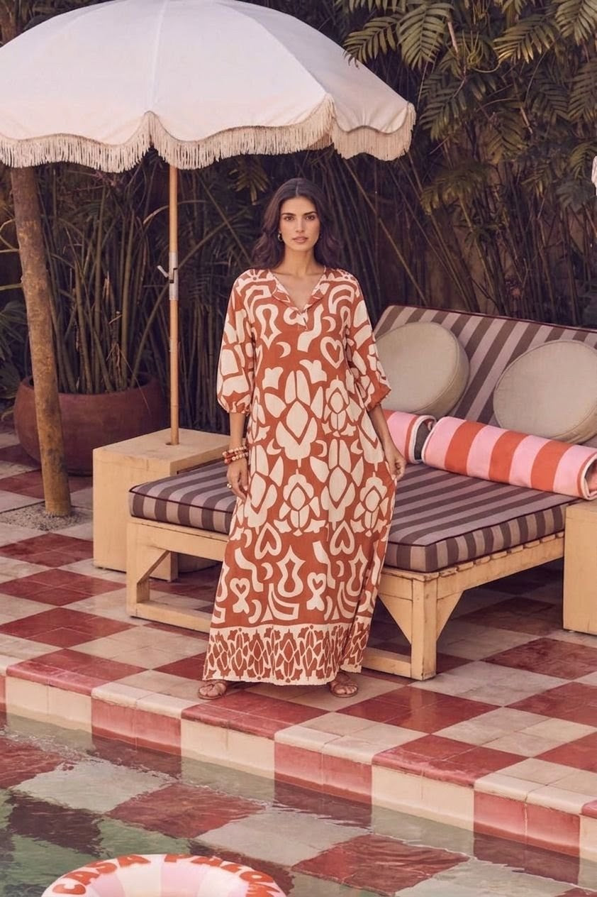 MARISELA DRESS MIRAGE BROWN