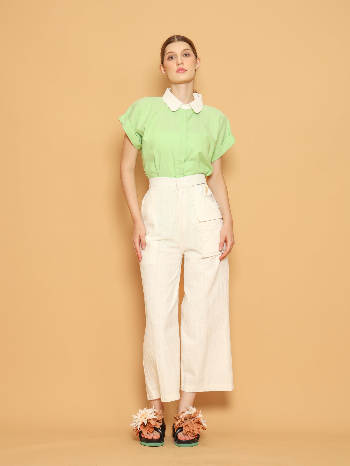 LYLA CARGO PANT WHITE