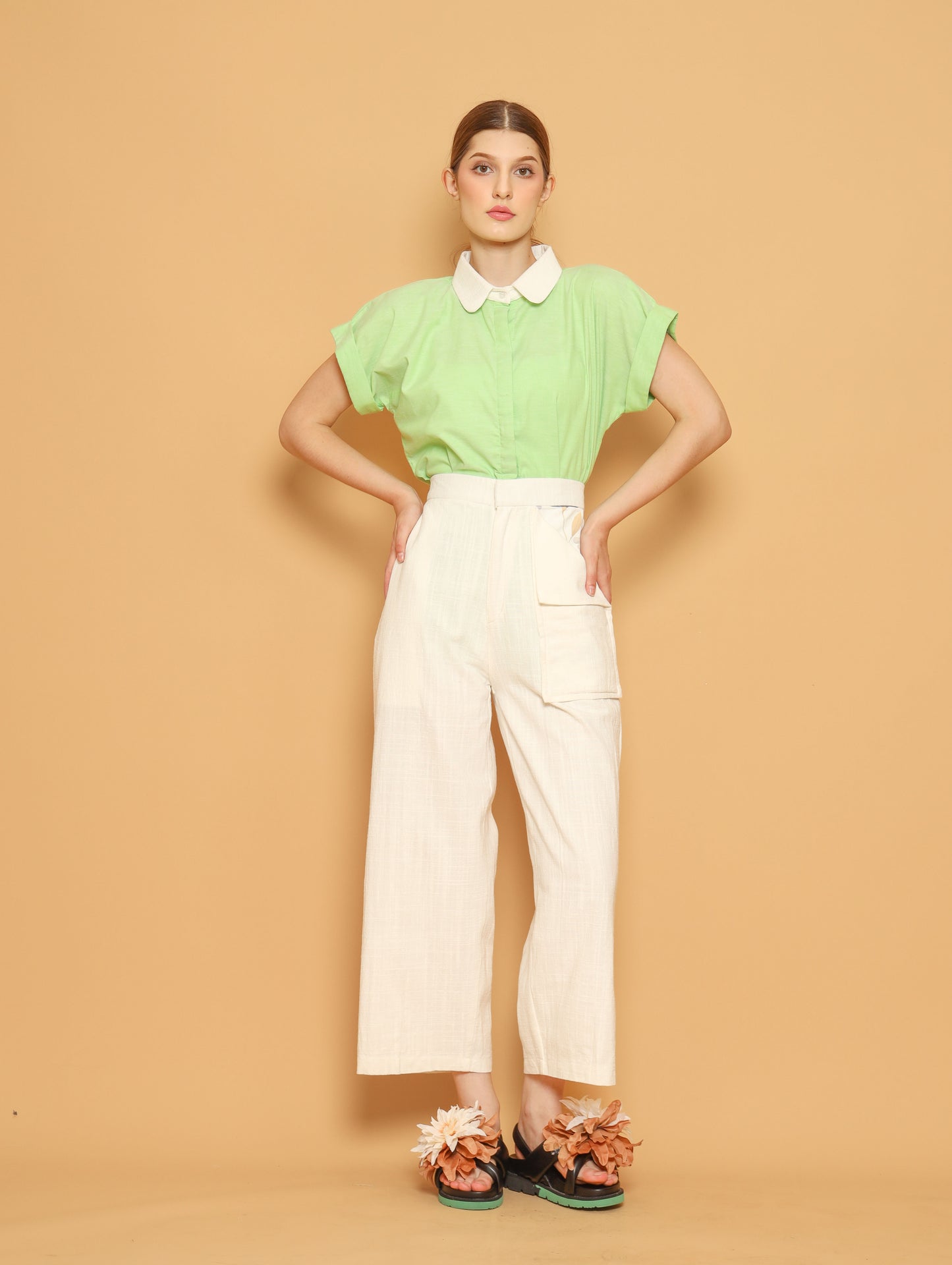 LYLA CARGO PANT WHITE