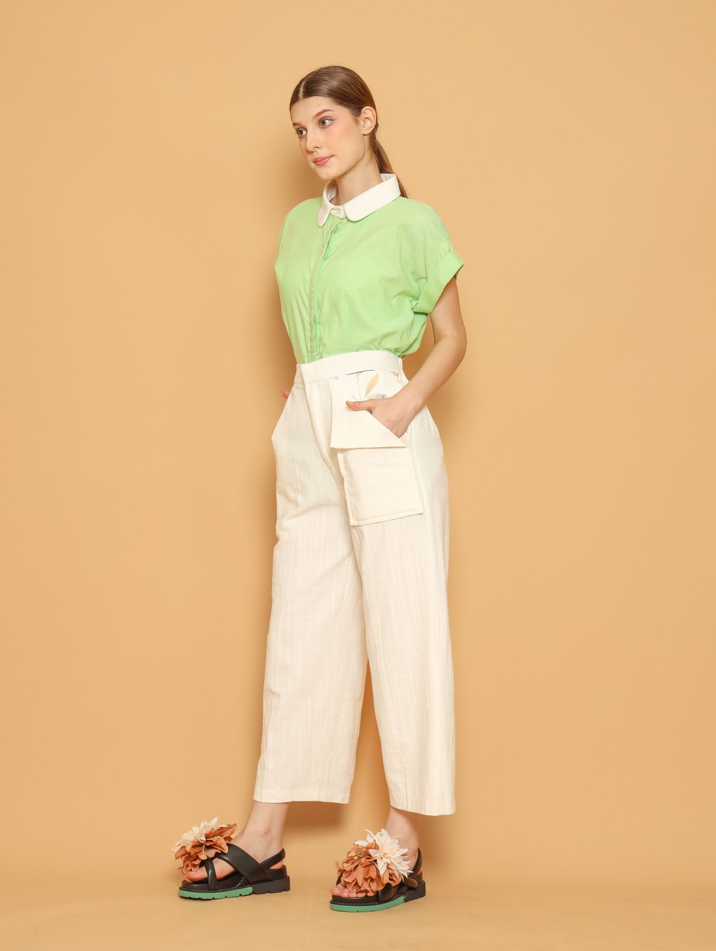 LYLA CARGO PANT WHITE