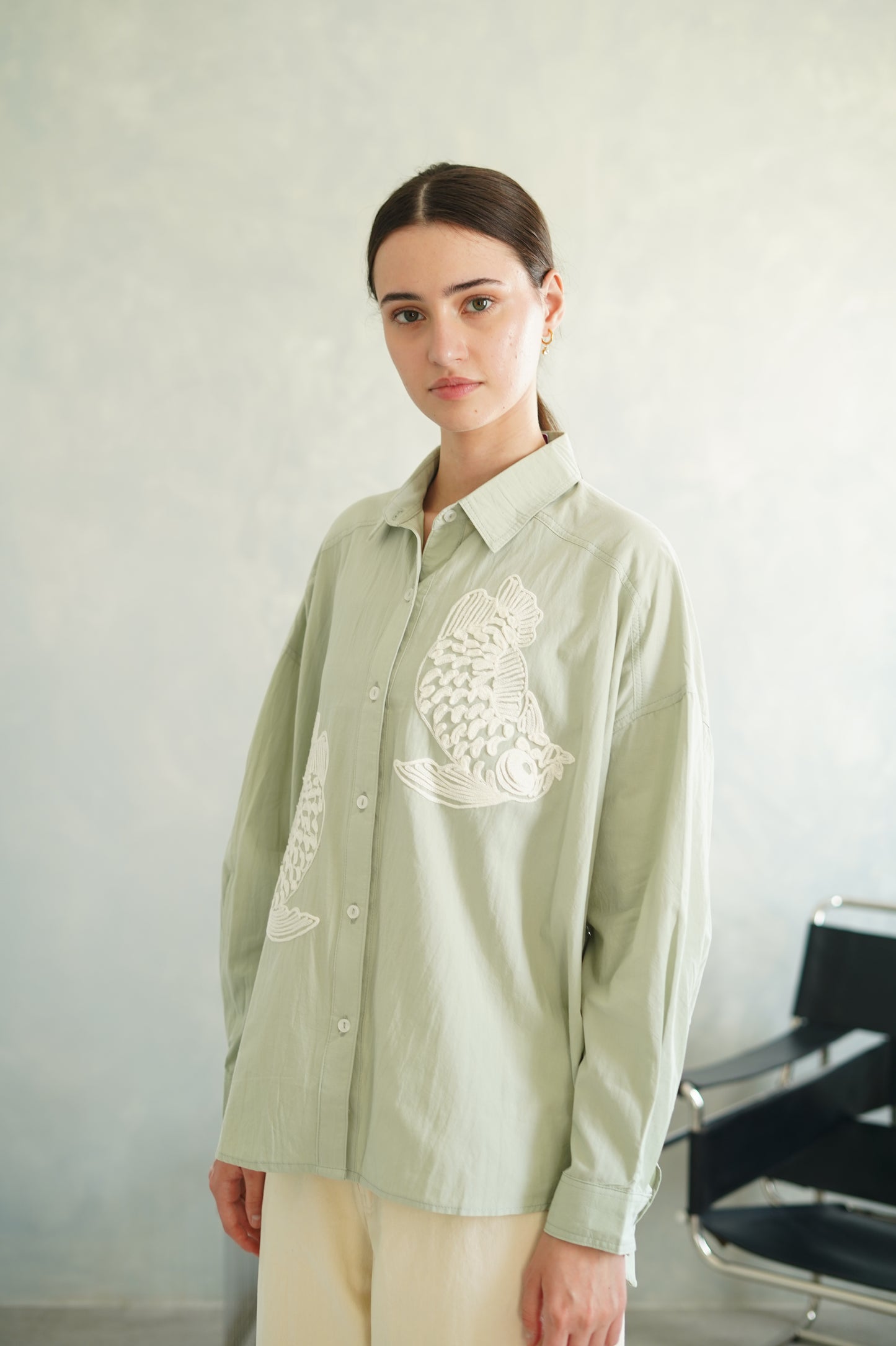 NONAETAL CYRUS ARWANA SHIRT LONG SLEEVE DESSERT SAGE