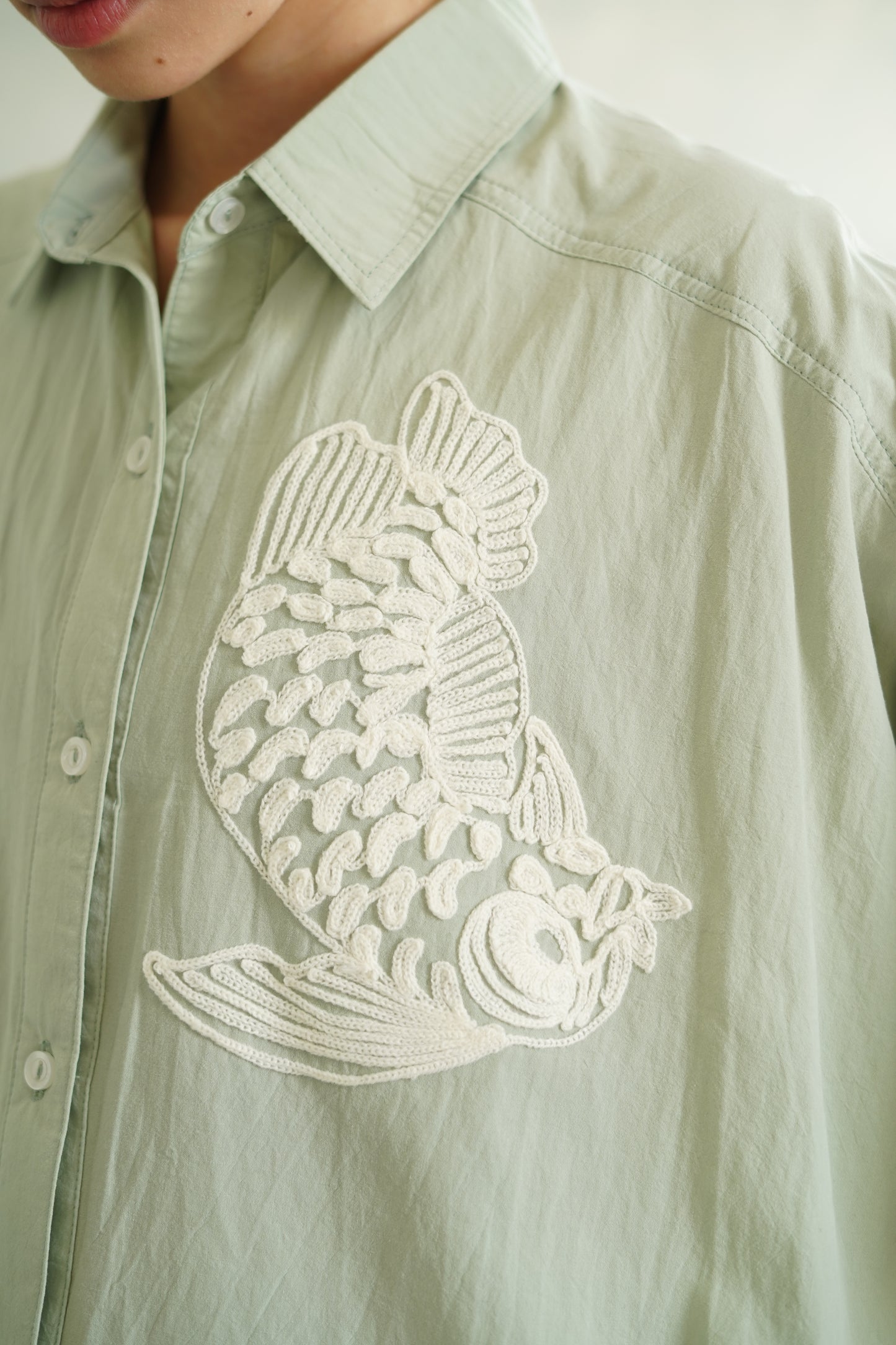 NONAETAL CYRUS ARWANA SHIRT LONG SLEEVE DESSERT SAGE