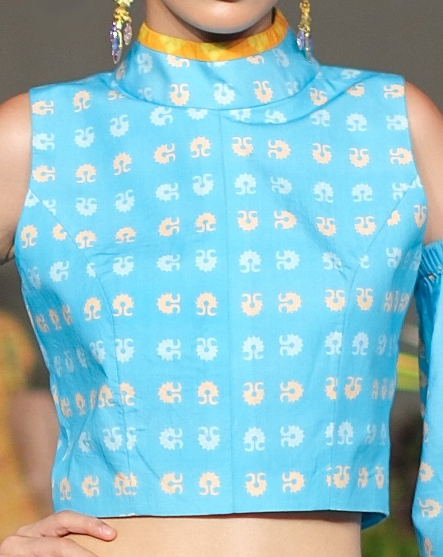 Resort Blue Crop Top