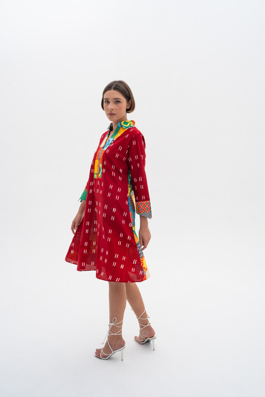 Shibori Patchwork Midi Dress