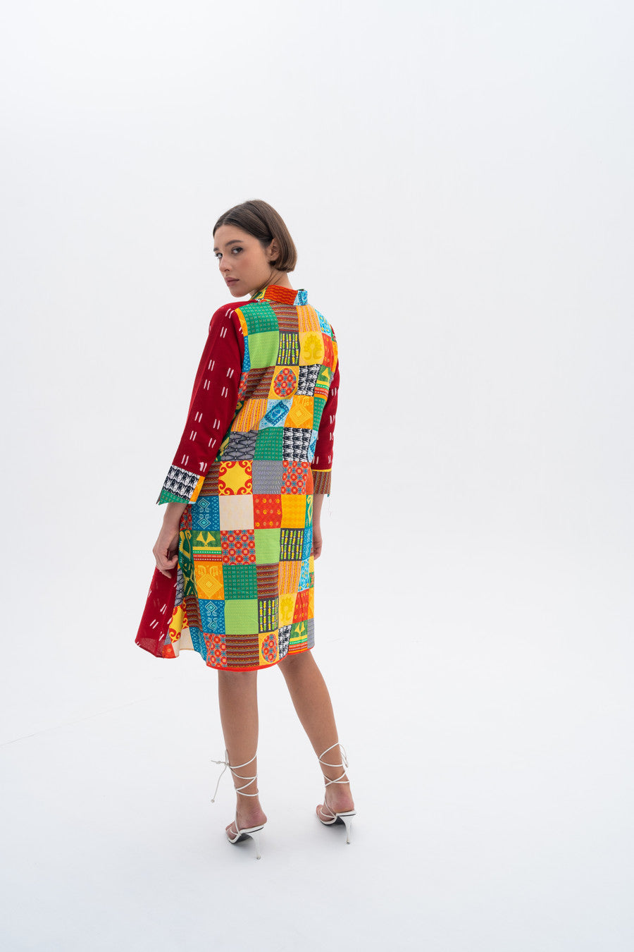 Shibori Patchwork Midi Dress