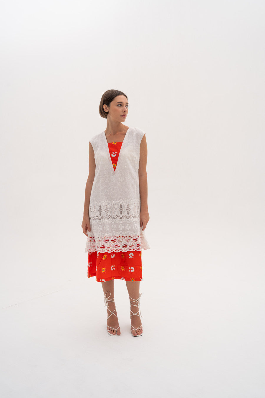 Embroidery Sleeveless Maxi Dress