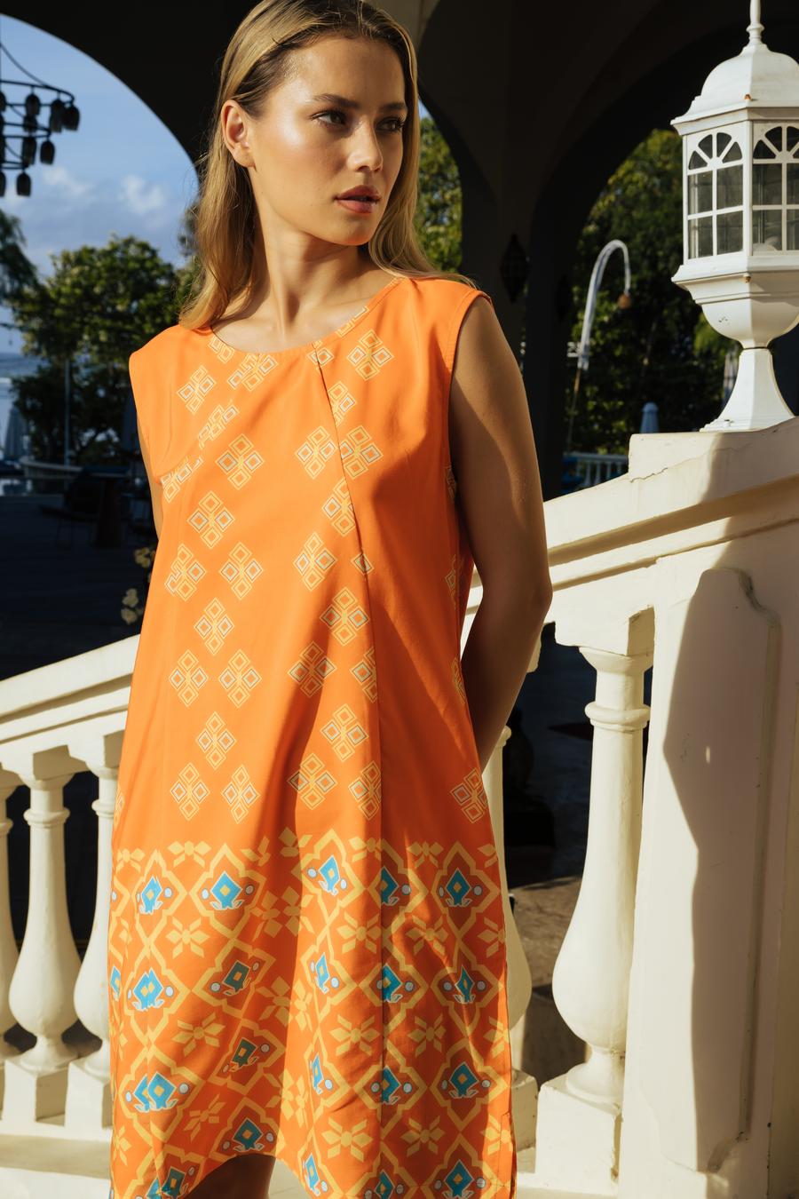 Orange Midi Dress