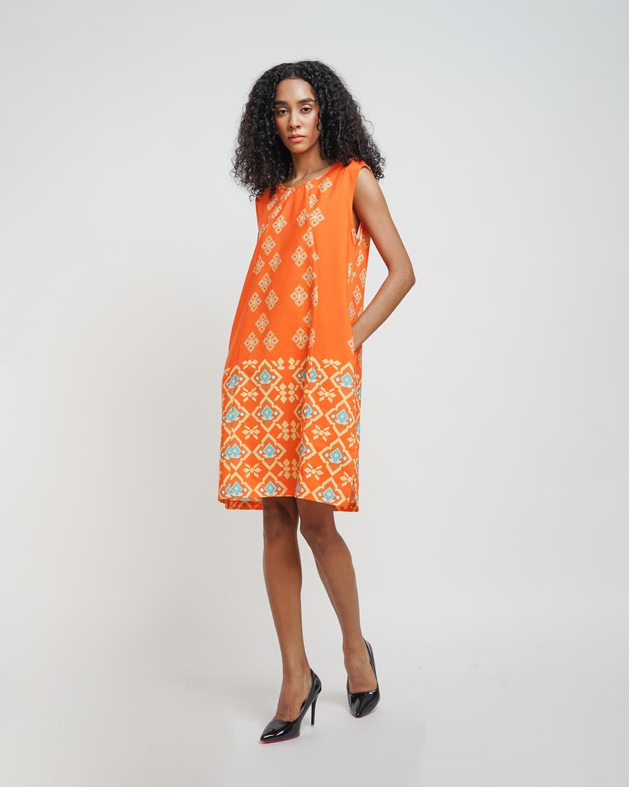 Orange Midi Dress
