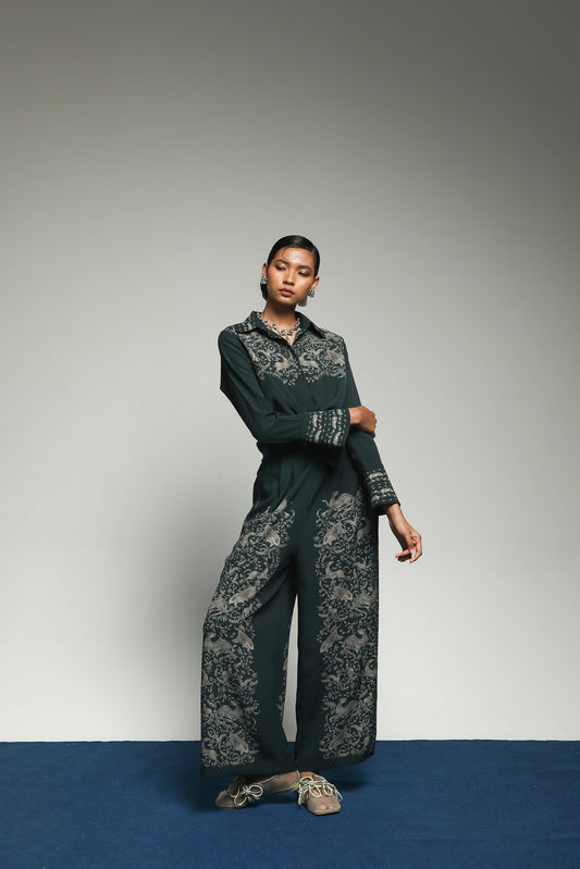 TROPIPELAGO - JUNGLE REGULAR PANTS EMERALD