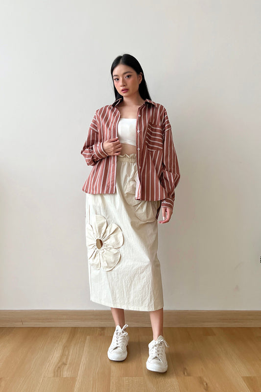 League Shirt Brown White