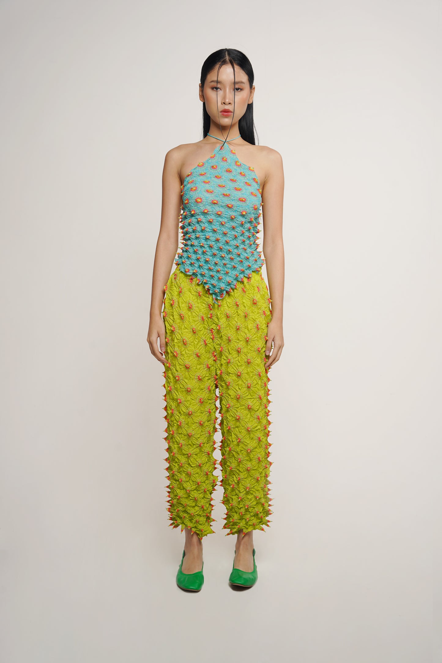 FUGU SQUARE HALTER TOP AQUA (PRE-ORDER)