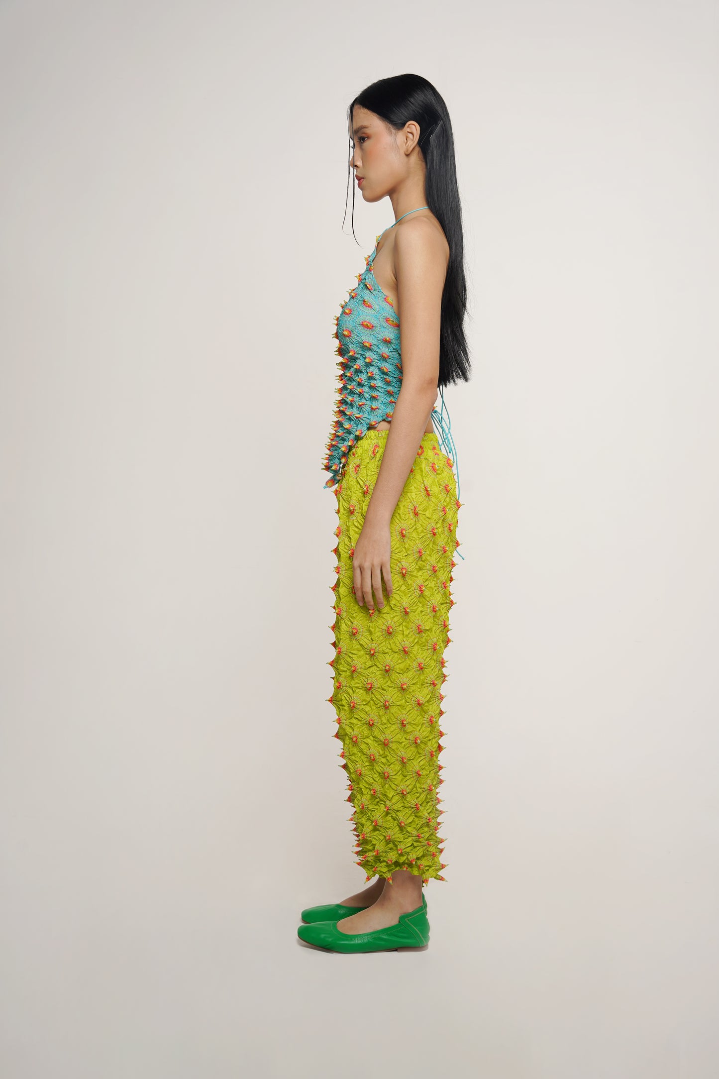 FUGU SQUARE HALTER TOP AQUA (PRE-ORDER)