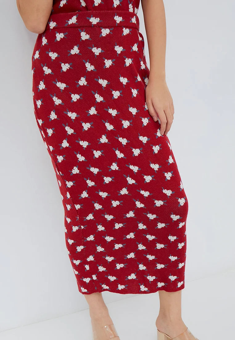 NONAETAL SONET KNIT SKIRT RED