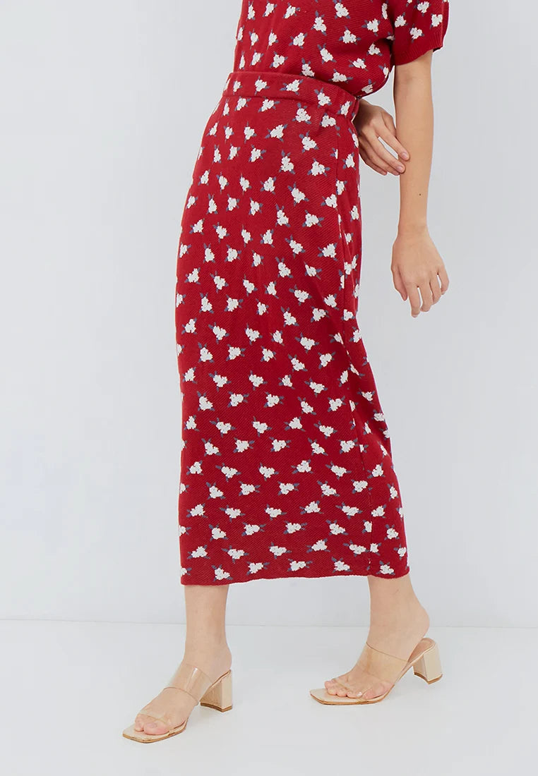 NONAETAL SONET KNIT SKIRT RED