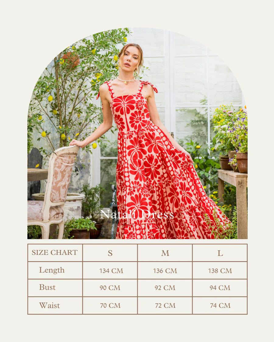 NATALI DRESS - SAMARA RED FLOWER