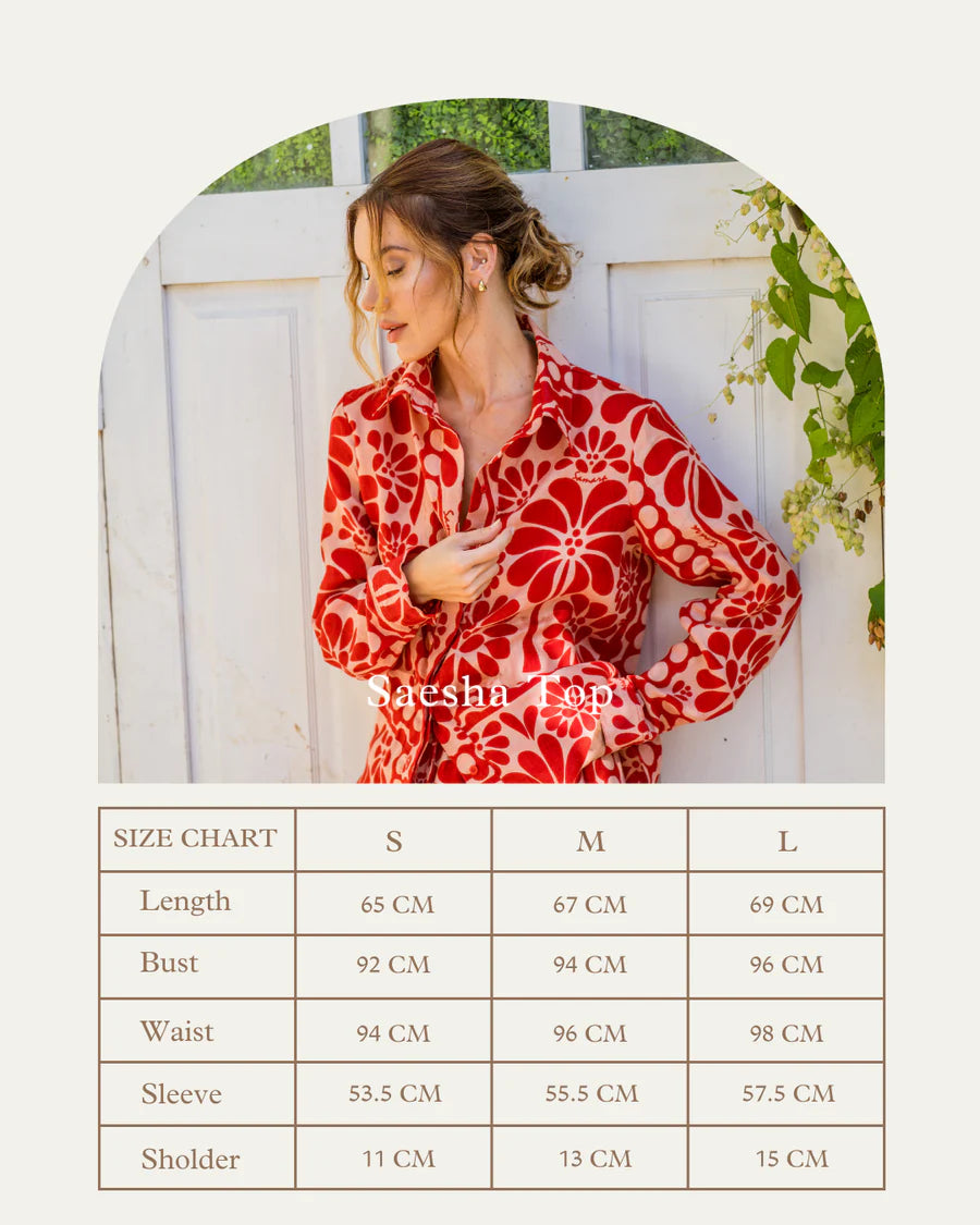 SAESHA TOP - SAMARA RED FLOWER