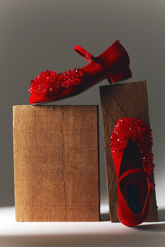 Blooming JARDIN Amanda Shoes in Crimson