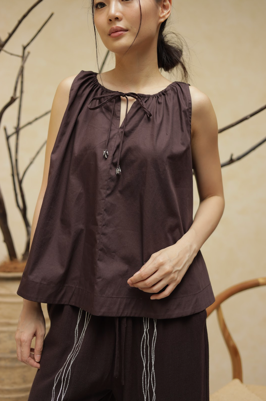 RUMI TOP DARK BROWN