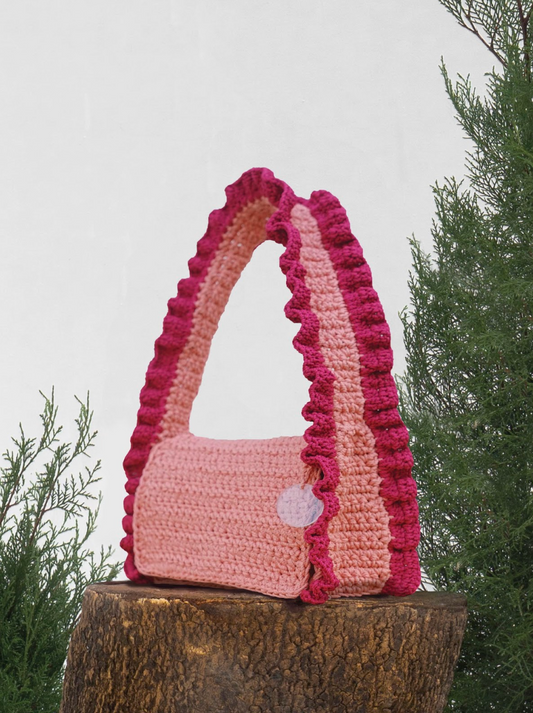 RUFFLE SHOULDER BAG - STARFISH PINK (PRE-ORDER)