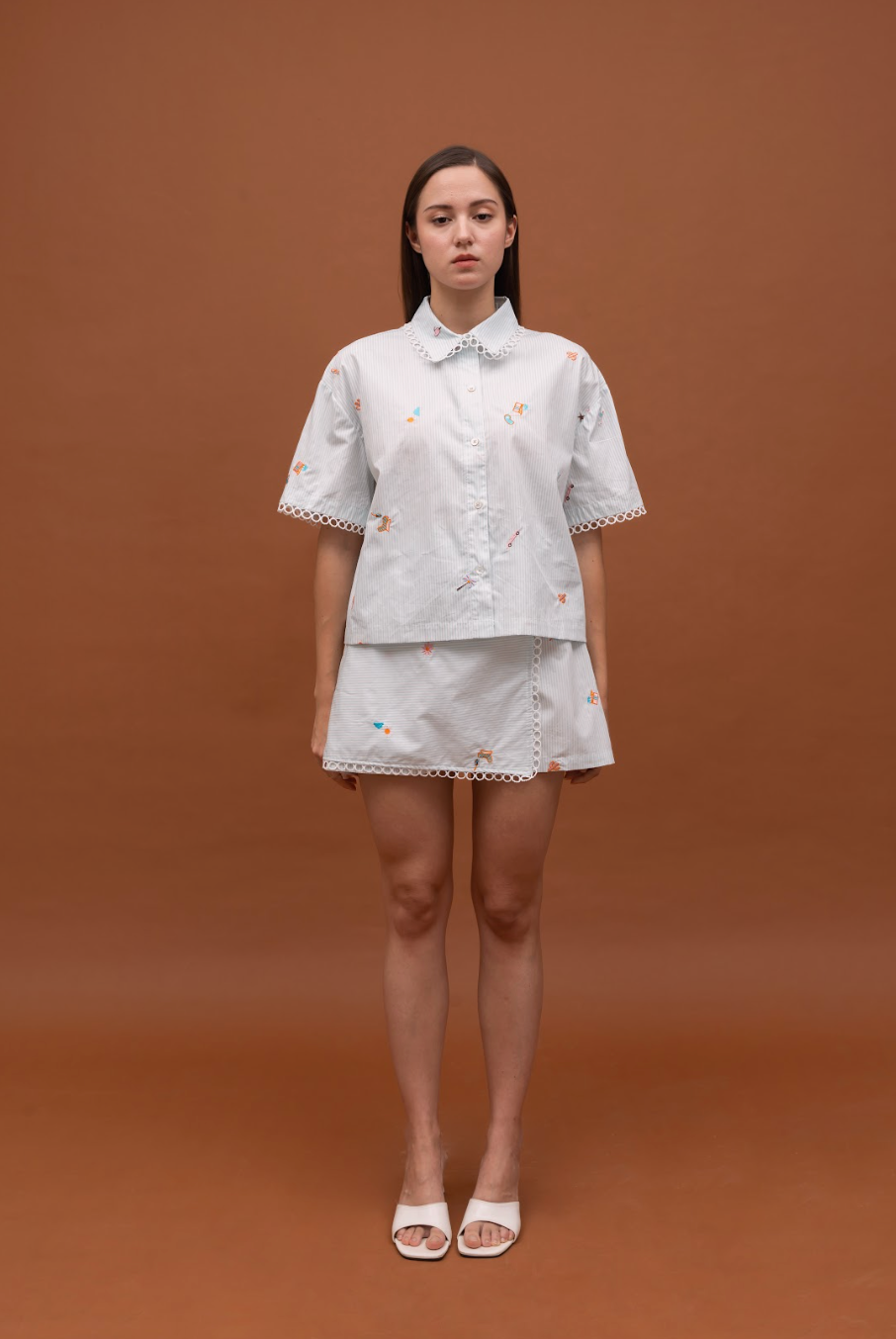 JUDITH SHIRT STRIPE BLUE EMBRO