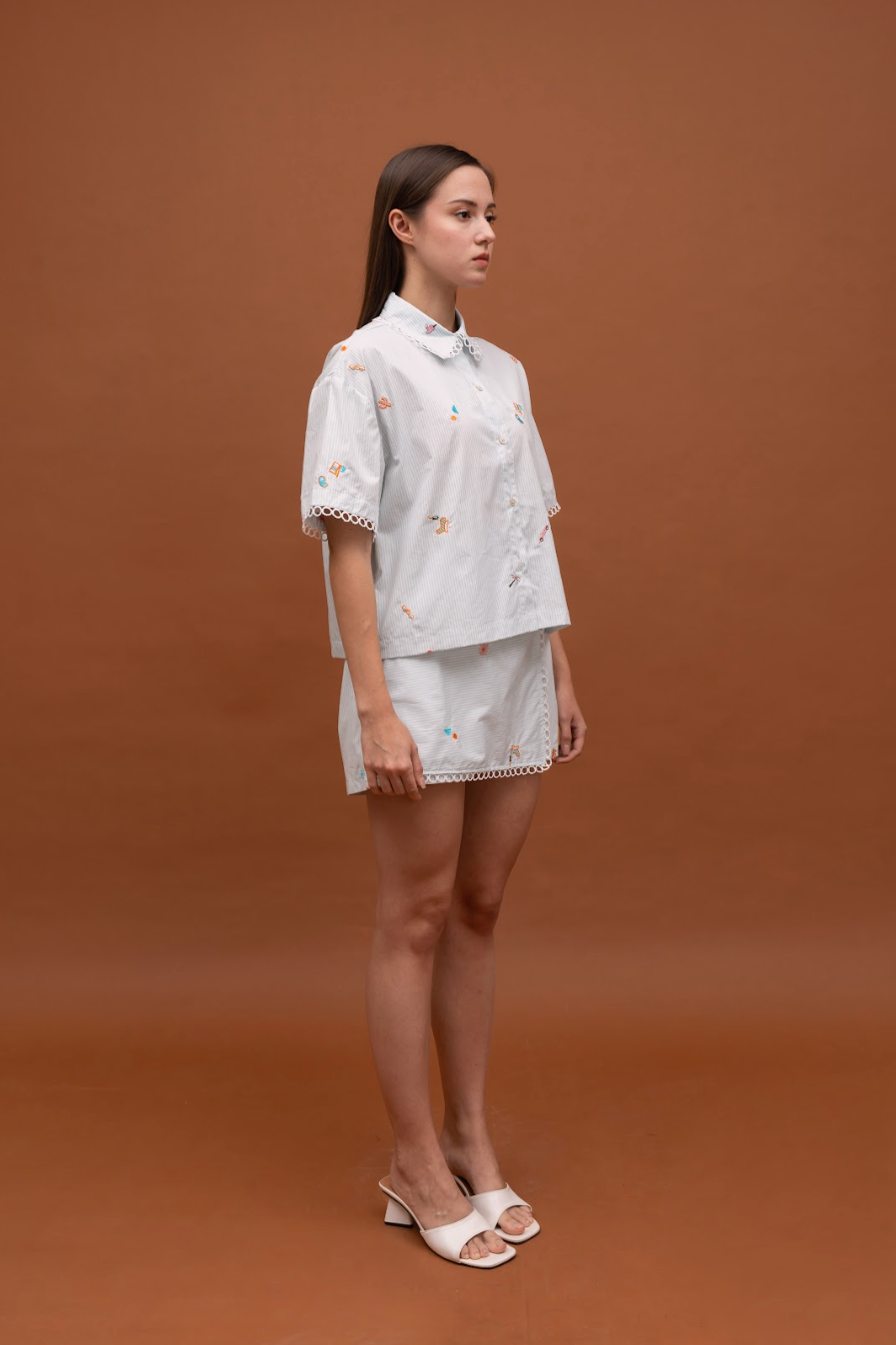 JUDITH SHIRT STRIPE BLUE EMBRO