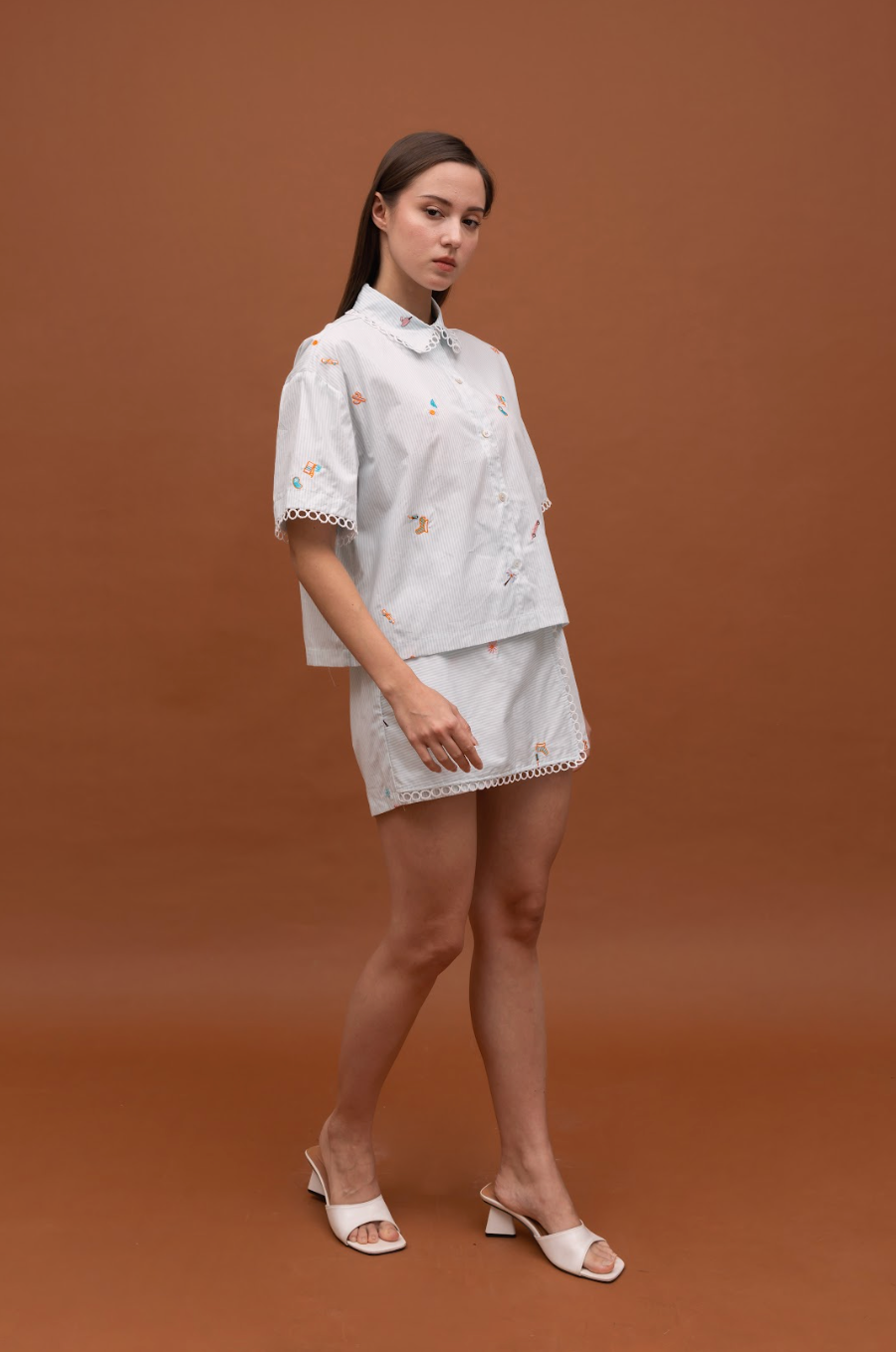 JUDITH SHIRT STRIPE BLUE EMBRO