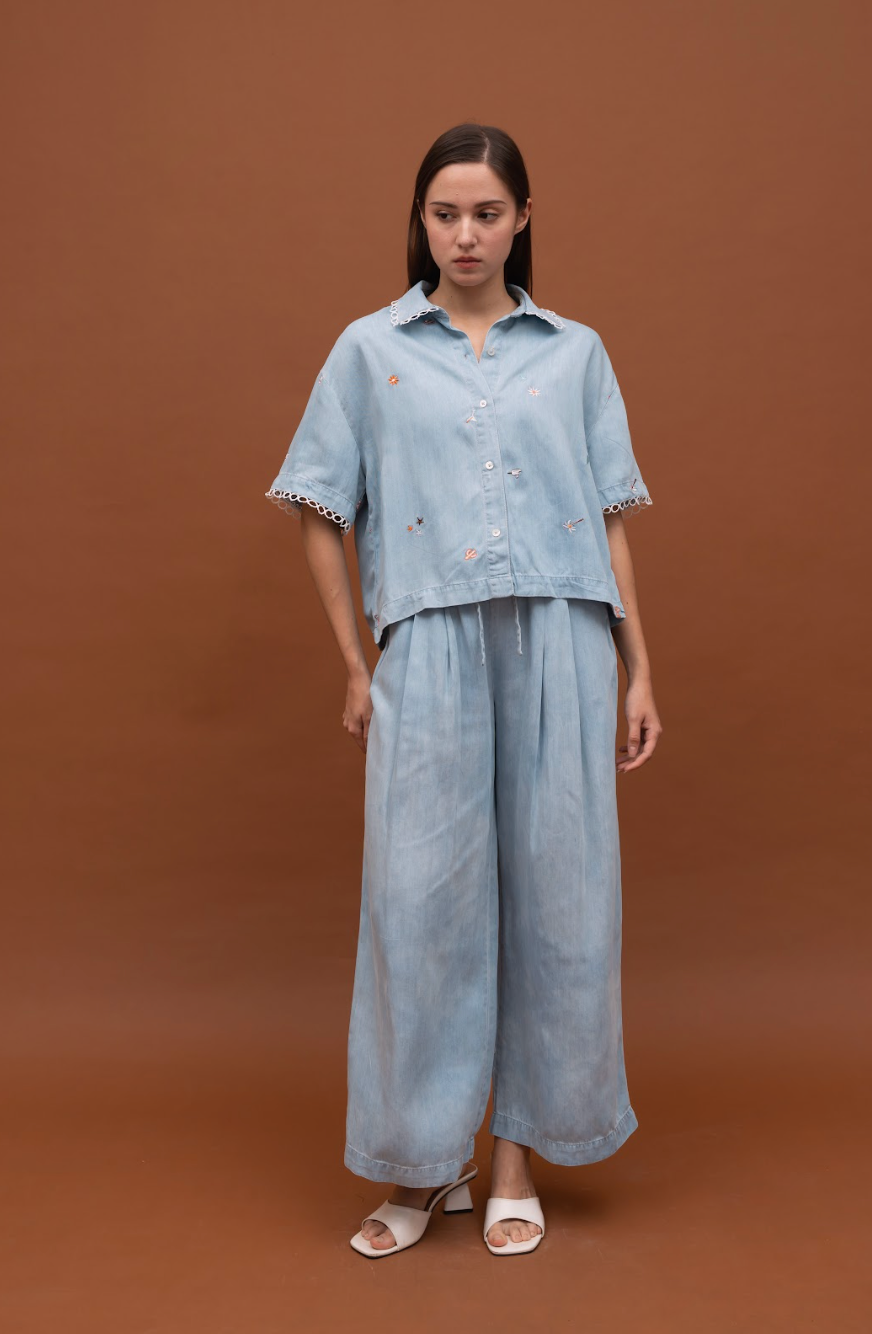 PAOLA PANTS LIGHT DENIM BLUE
