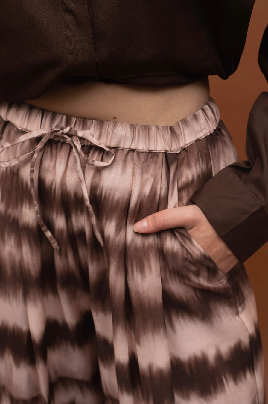 PAOLA PANTS TIEDYE DARK BROWN