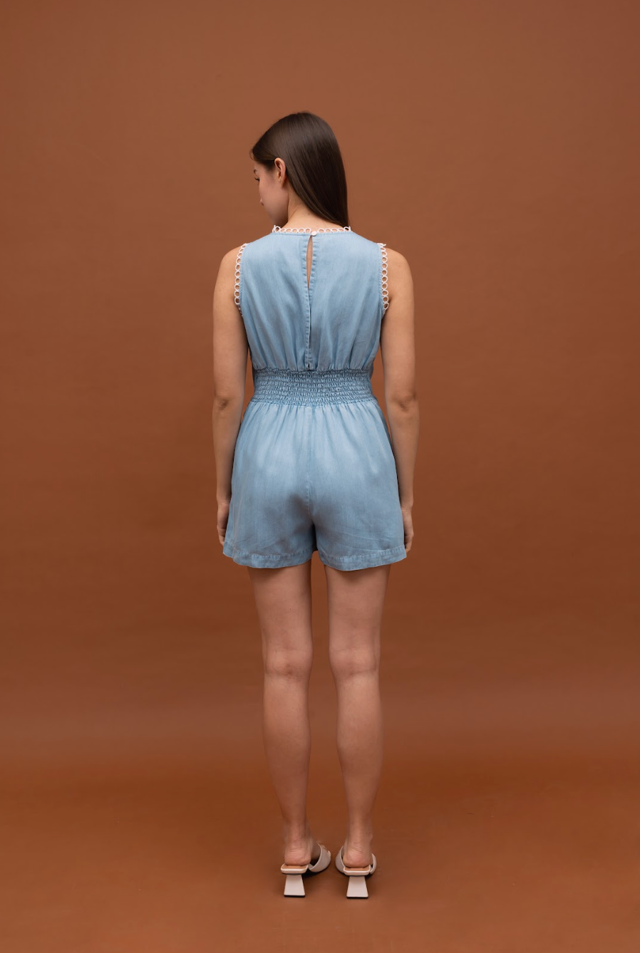 JILLY ROMPER LIGHT DENIM BLUE