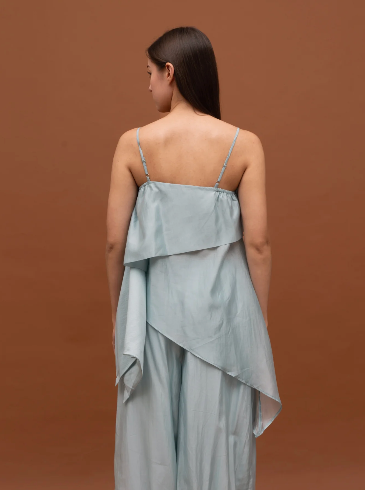 SHIRR TOP LIGHT BLUE