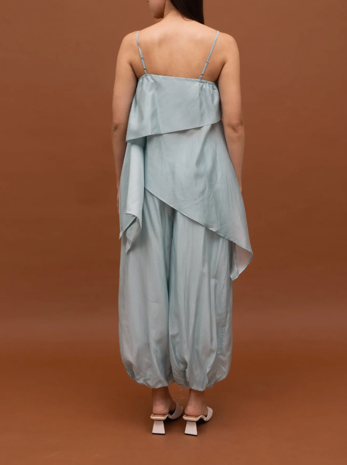 SHIRR PANTS LIGHT BLUE