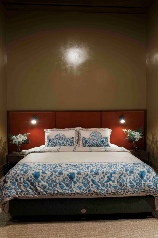 PURANA HOME DUVET COVER SET 260x30 BIRDS OF PARADISE - OFF WHITE