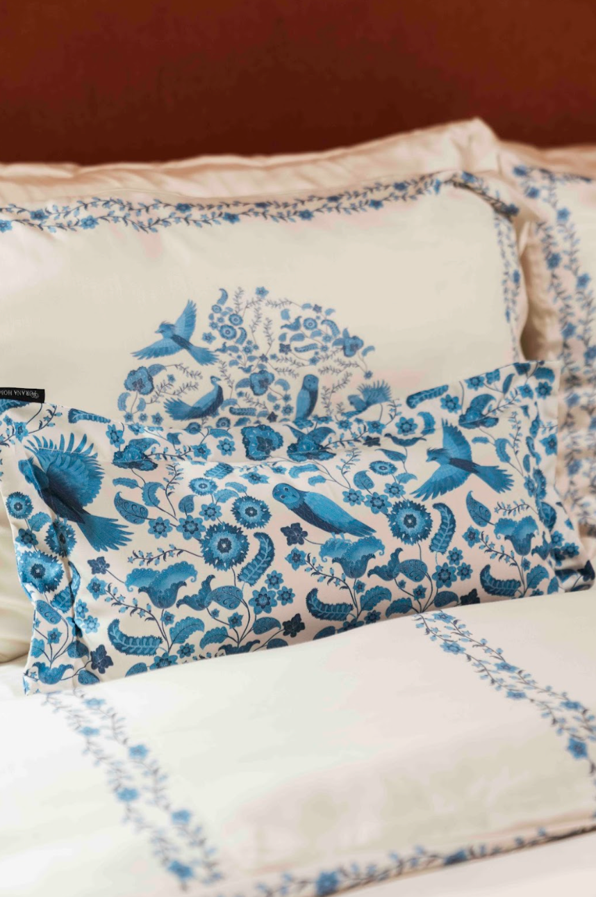 PURANA HOME DUVET COVER SET 260x30 BIRDS OF PARADISE - OFF WHITE