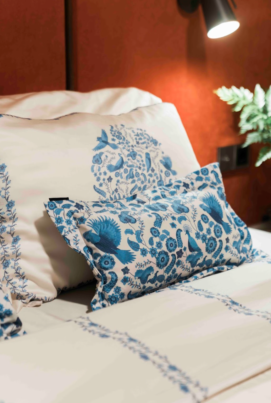 PURANA HOME DUVET COVER SET 260x30 BIRDS OF PARADISE - OFF WHITE