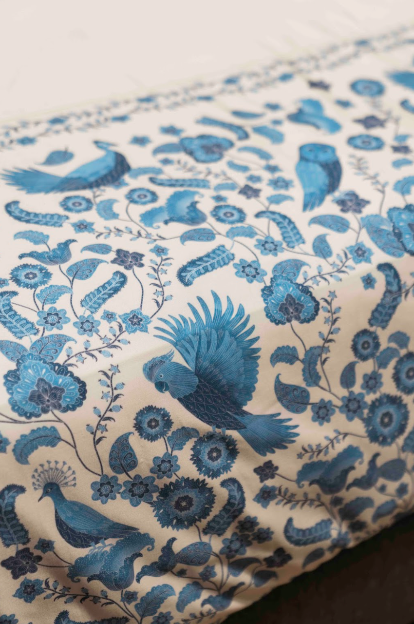 PURANA HOME DUVET COVER SET 260x30 BIRDS OF PARADISE - OFF WHITE