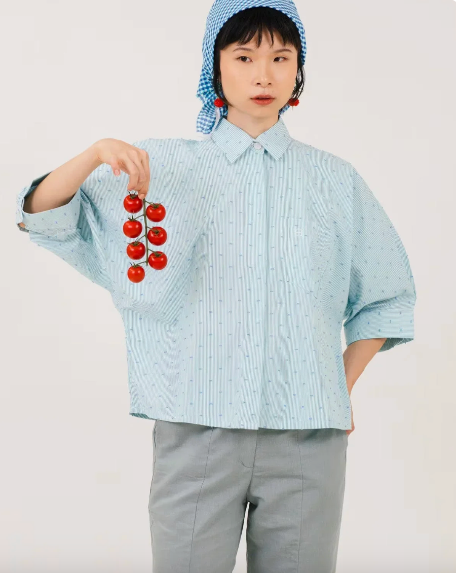 JARDIN SHIRT GREEN BLUE