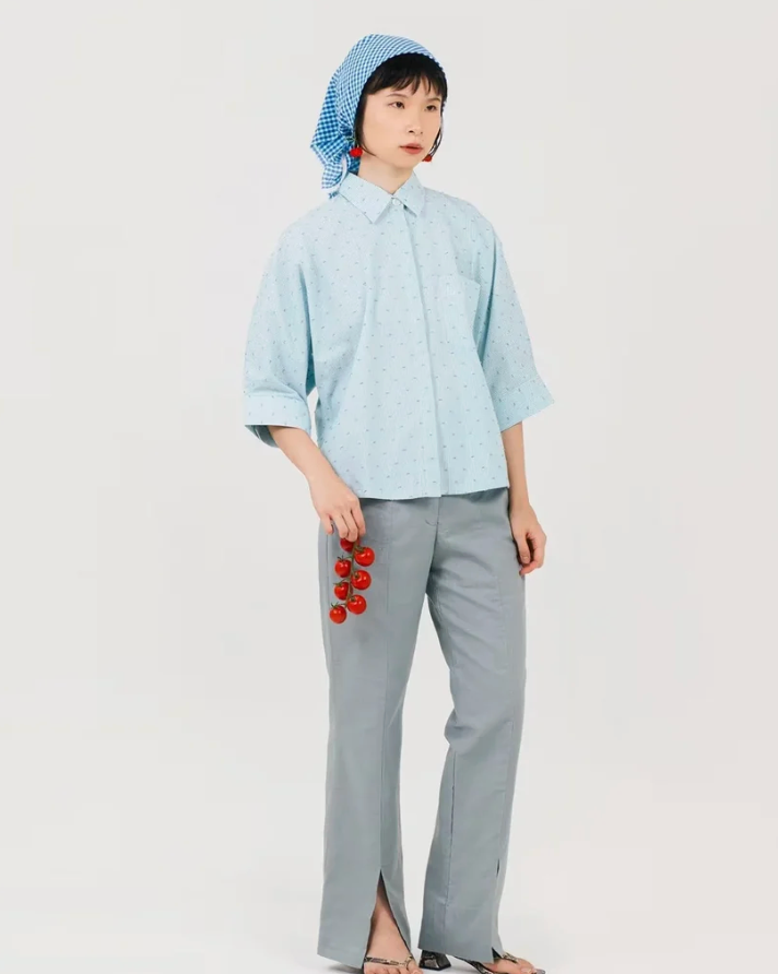 JARDIN SHIRT GREEN BLUE