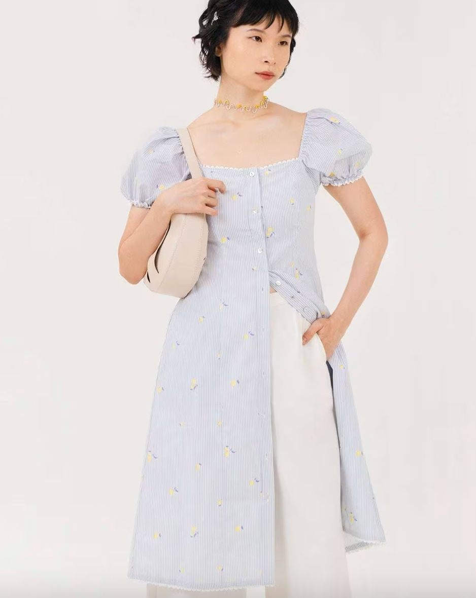 ARIA DRESS LEMON STRIPED