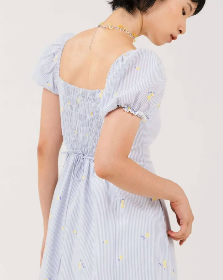 ARIA DRESS LEMON STRIPED