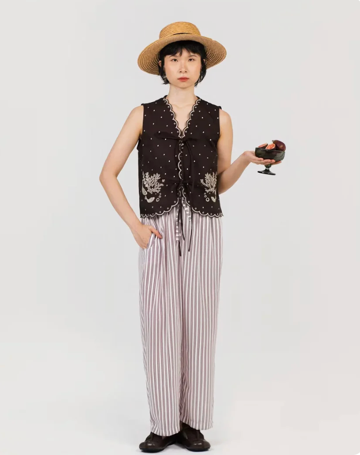RHEA PANTS CREAM MAROON